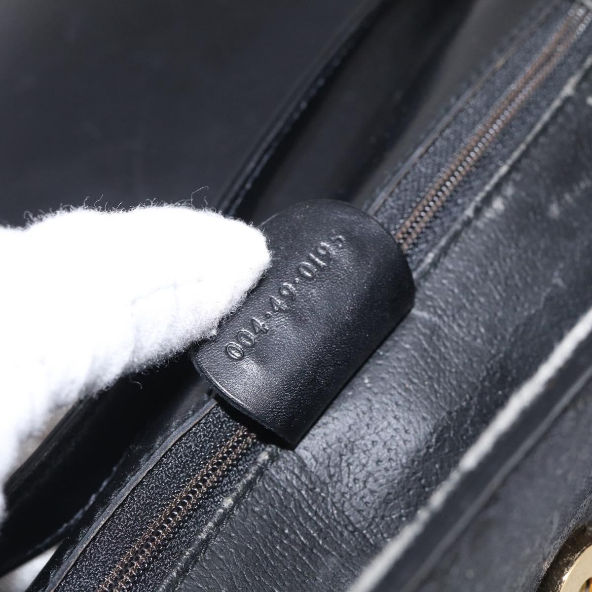 GUCCI GG Canvas Shoulder Bag Black Gold 004 49 0195 Auth 210635