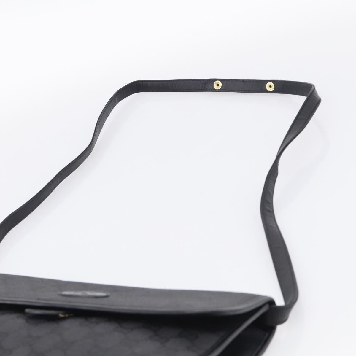 GUCCI GG Canvas Shoulder Bag Black Gold 004 49 0195 Auth 210635