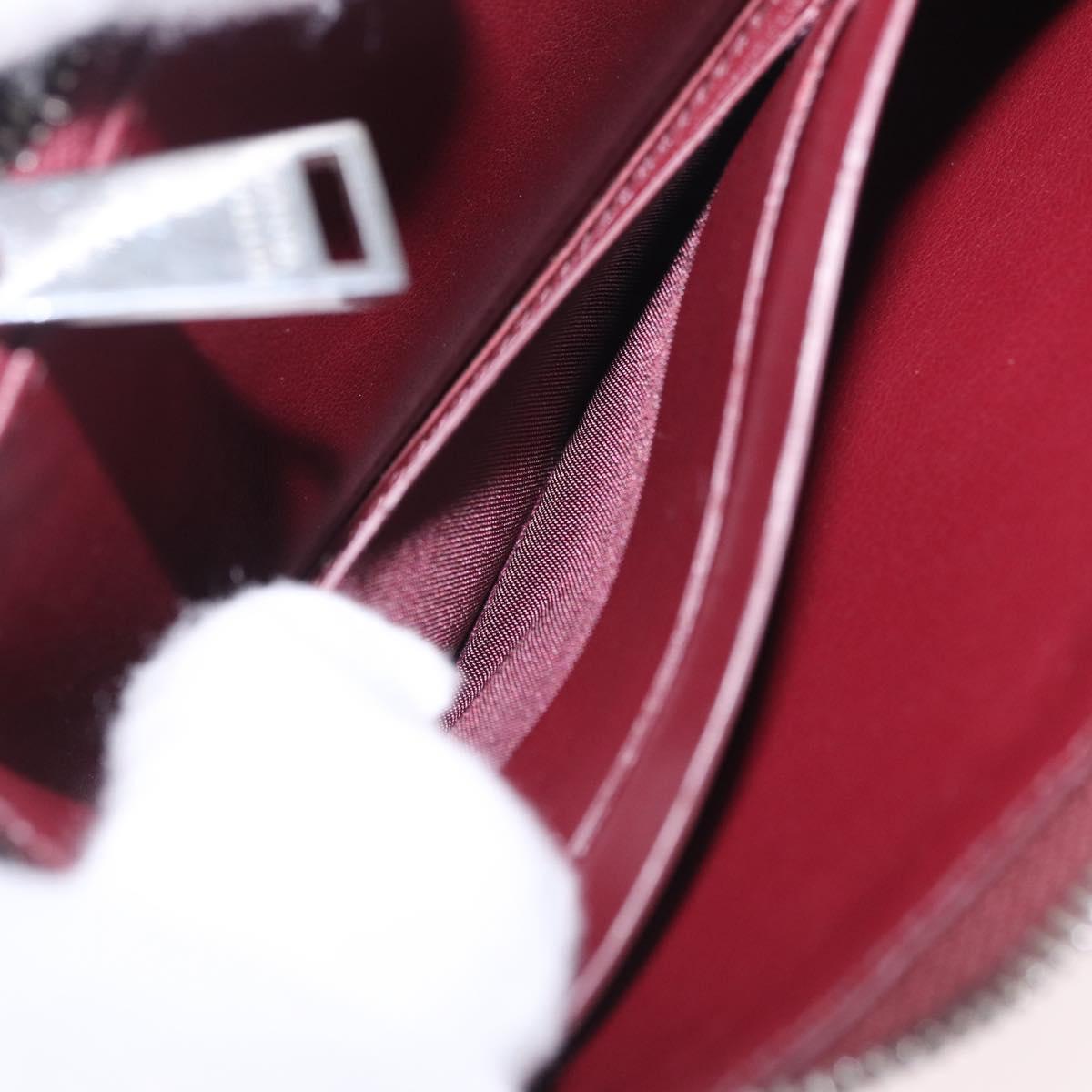 Bottega Veneta INTRECCIATO Long Wallet Leather Bordeaux Silver Auth 210636M