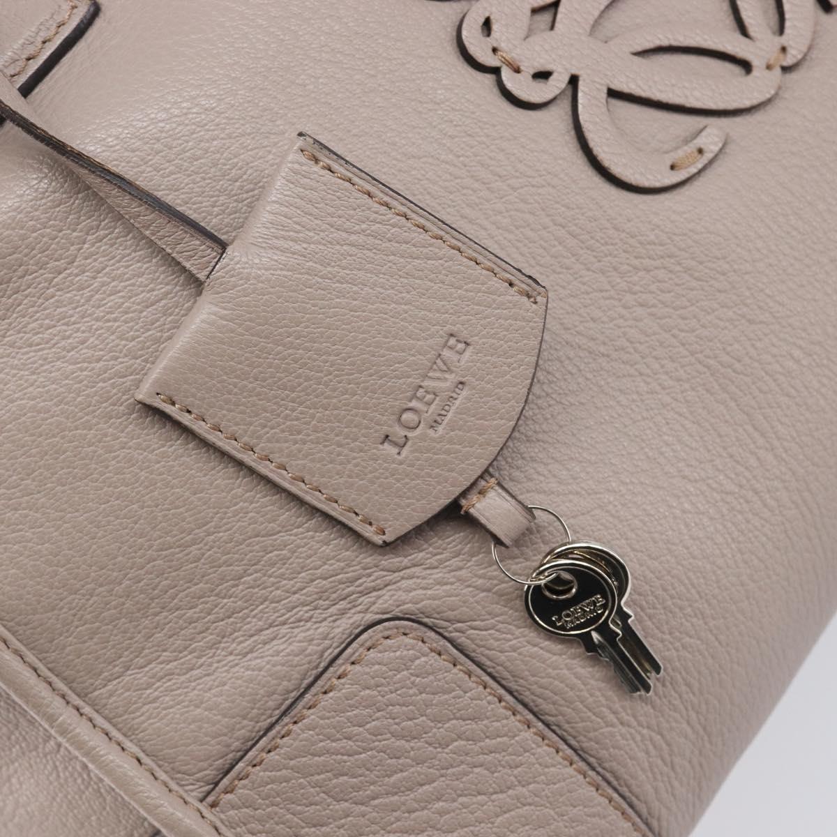 LOEWE Amazona 36 Hand Bag Leather Purple Gray Auth 210640A