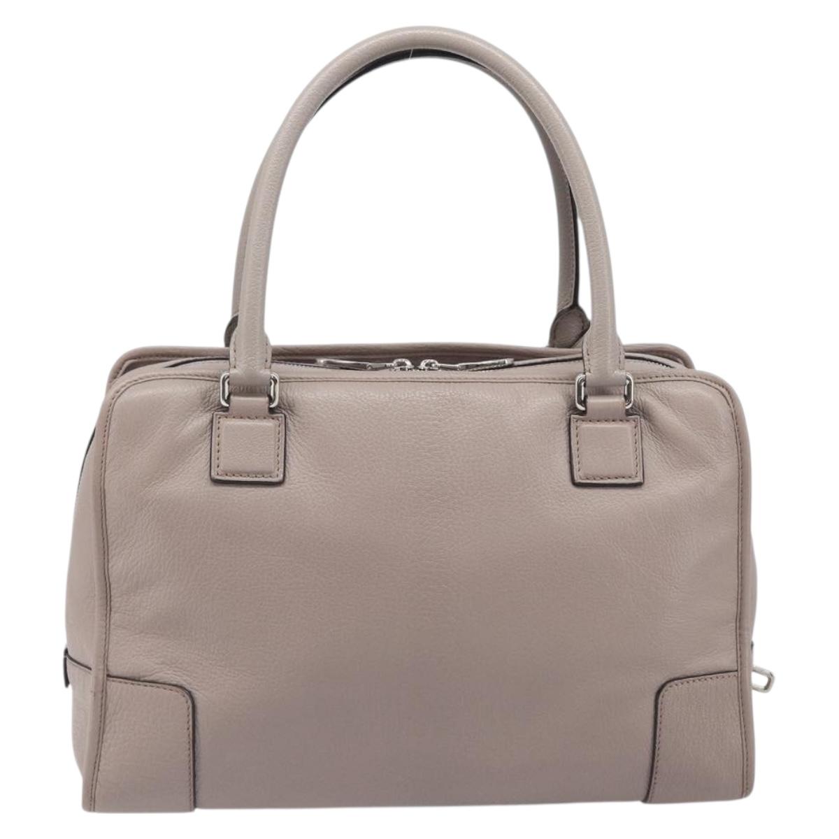 LOEWE Amazona 36 Hand Bag Leather Purple Gray Auth 210640A
