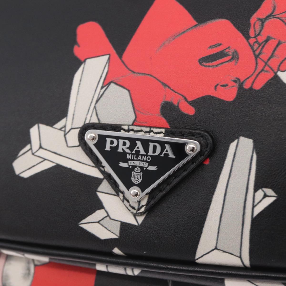 PRADA James Jean Collaboration Body Bag Leather Multicolor Silver Auth 210642M