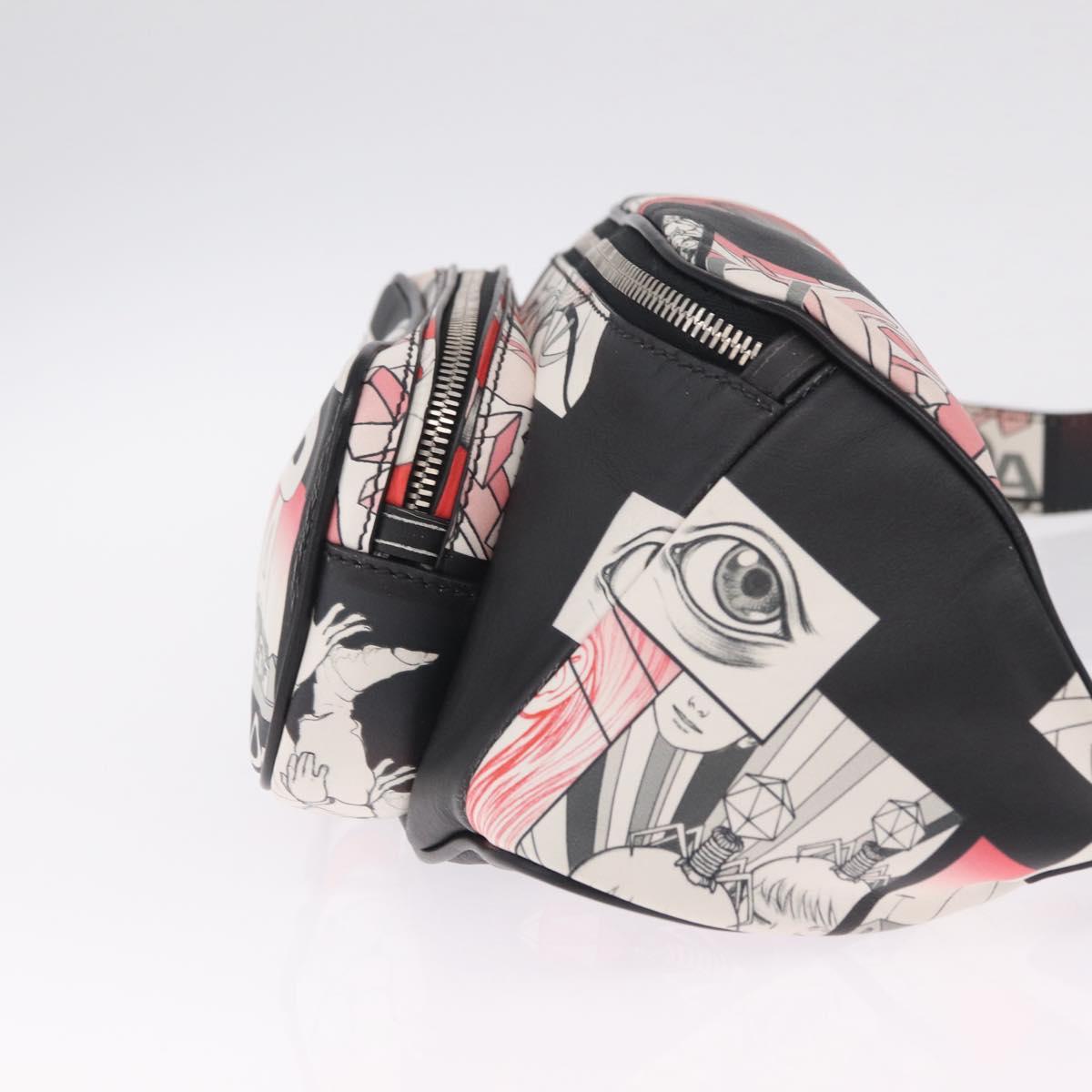 PRADA James Jean Collaboration Body Bag Leather Multicolor Silver Auth 210642M
