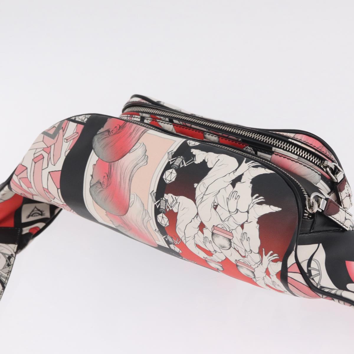 PRADA James Jean Collaboration Body Bag Leather Multicolor Silver Auth 210642M