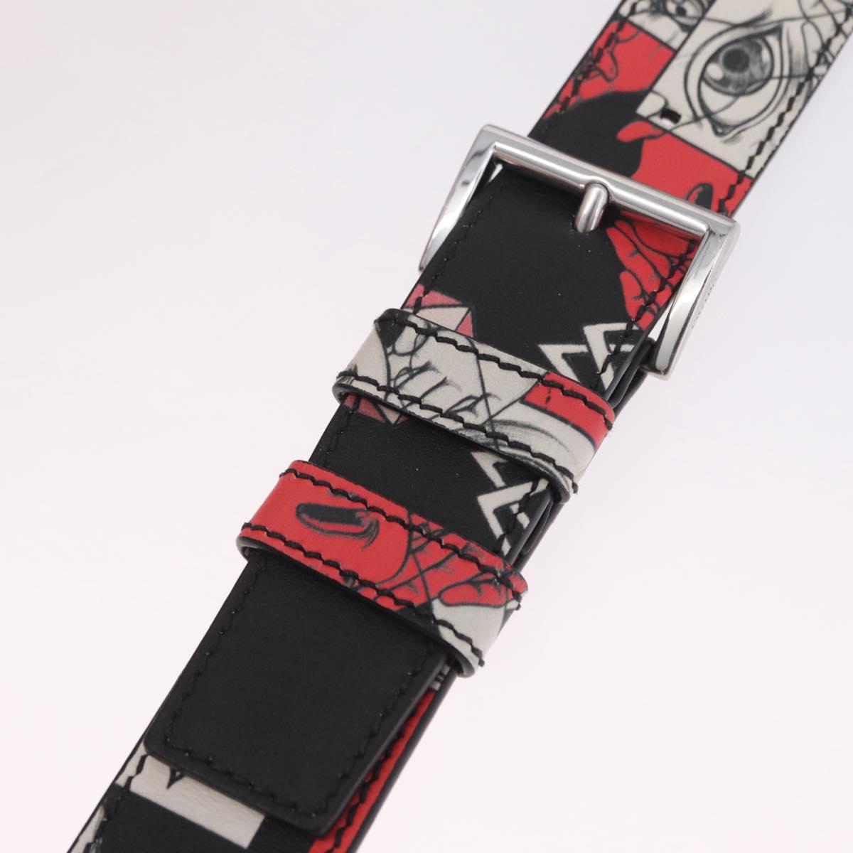 PRADA James Jean Collaboration Body Bag Leather Multicolor Silver Auth 210642M