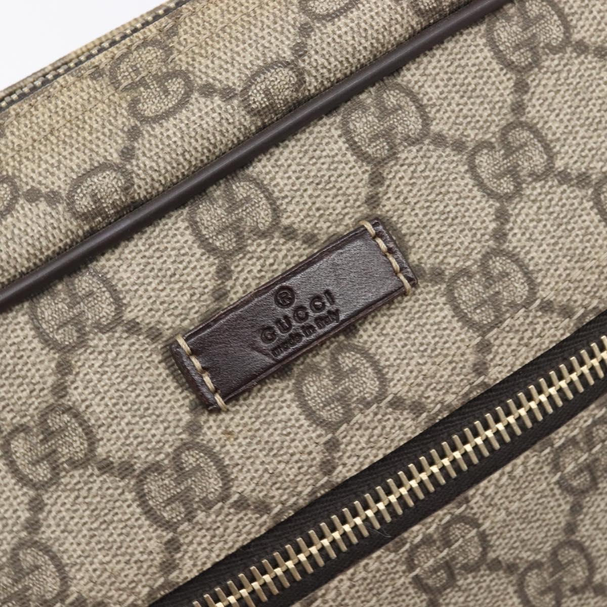 GUCCI GG Supreme Shoulder Bag PVC Beige Gold 201448 Auth 210644A
