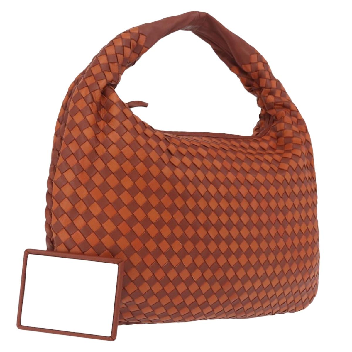 Bottega Veneta INTRECCIATO Hobo Bag Leather Brown Gold 115653 Auth 210646V