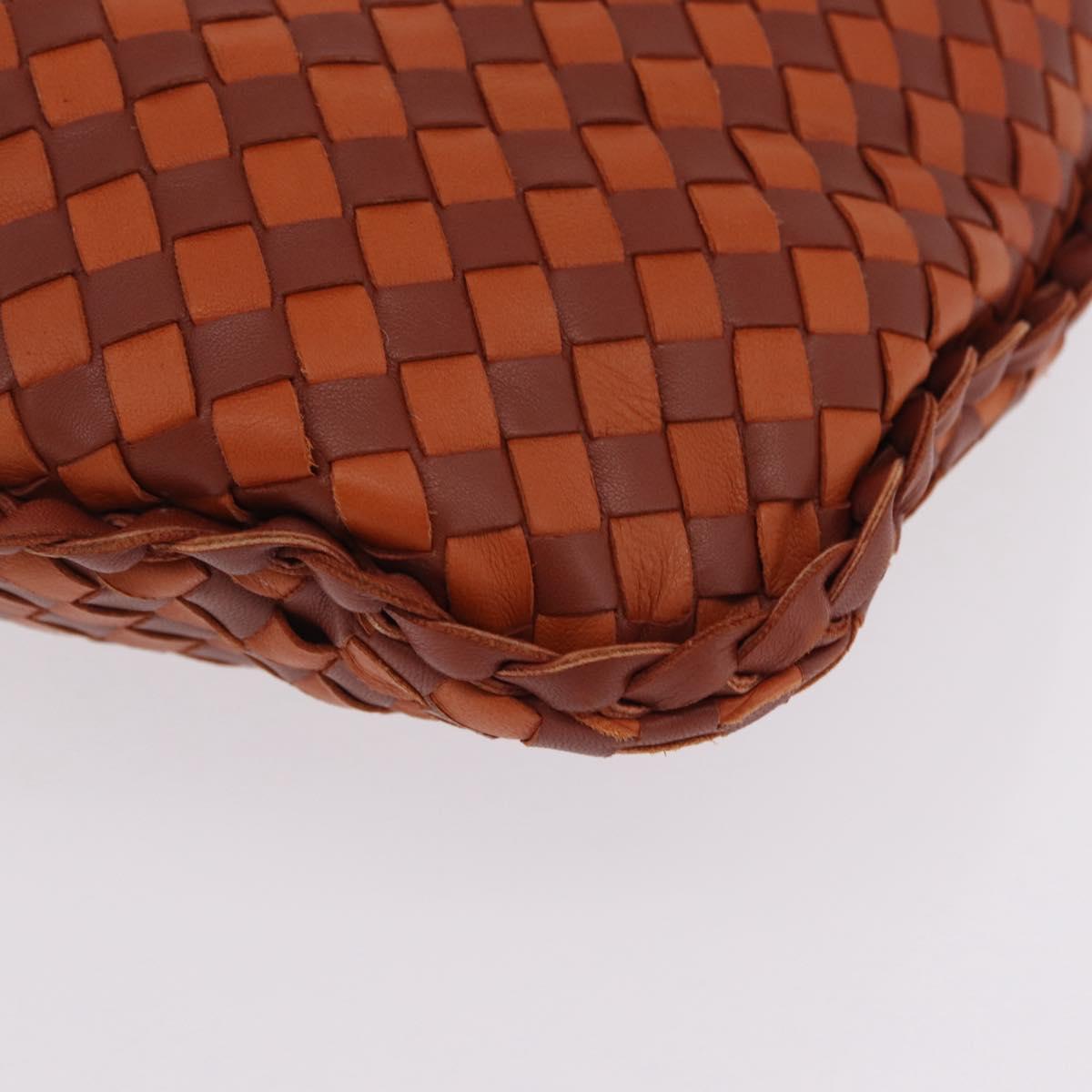 Bottega Veneta INTRECCIATO Hobo Bag Leather Brown Gold 115653 Auth 210646V