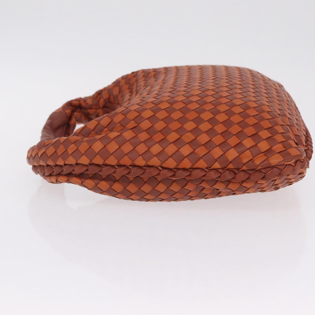 Bottega Veneta INTRECCIATO Hobo Bag Leather Brown Gold 115653 Auth 210646V