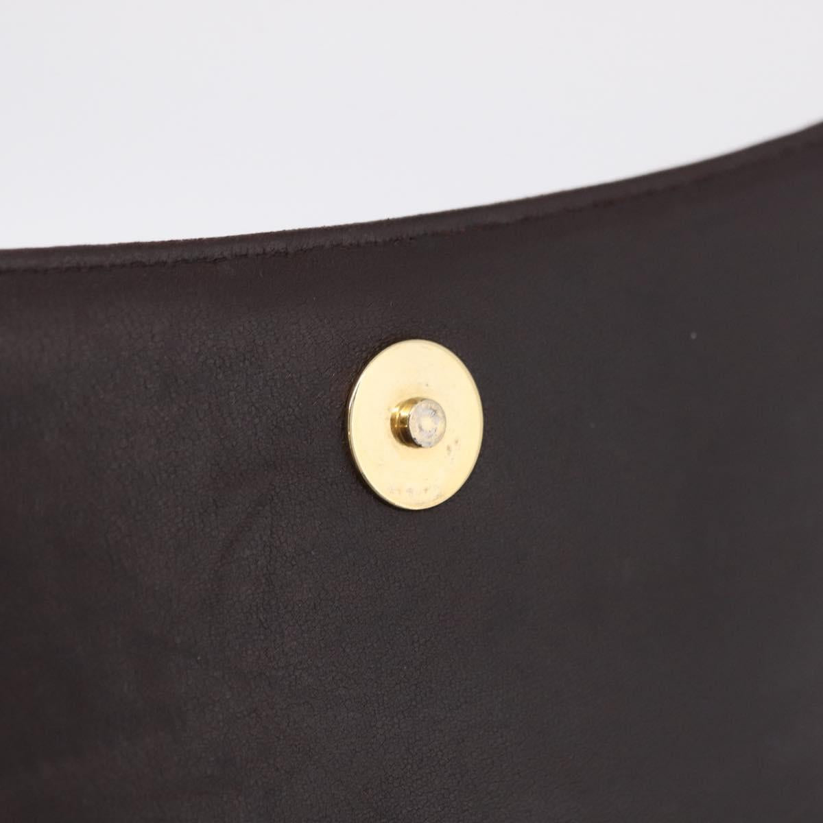 Bally Shoulder Bag Leather Brown Gold Auth 210650A