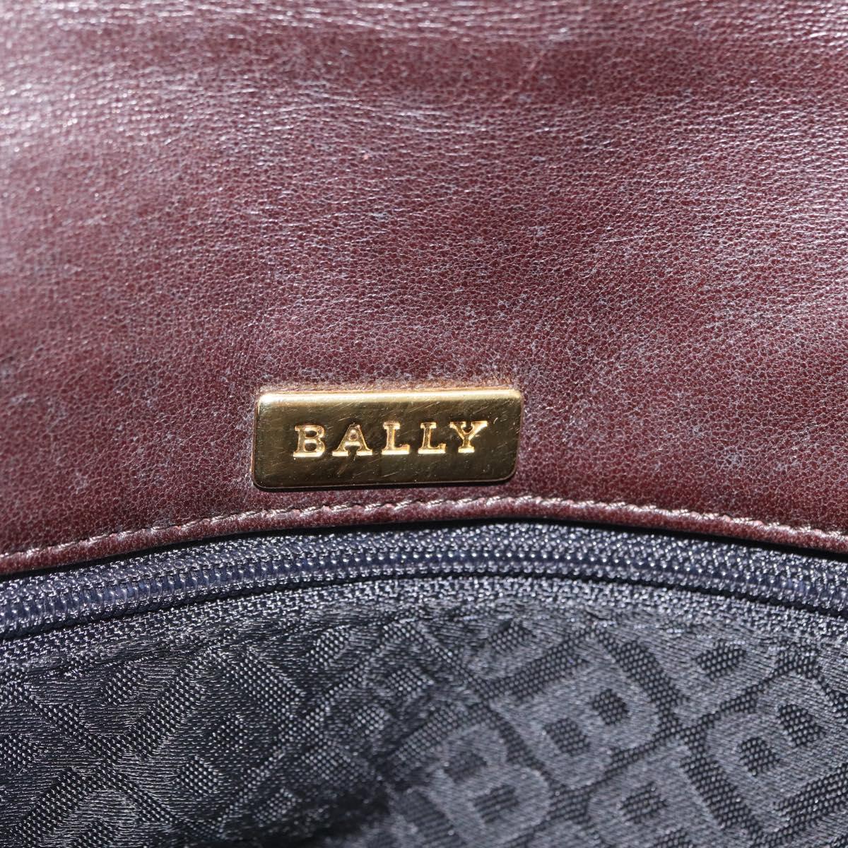 Bally Shoulder Bag Leather Brown Gold Auth 210650A