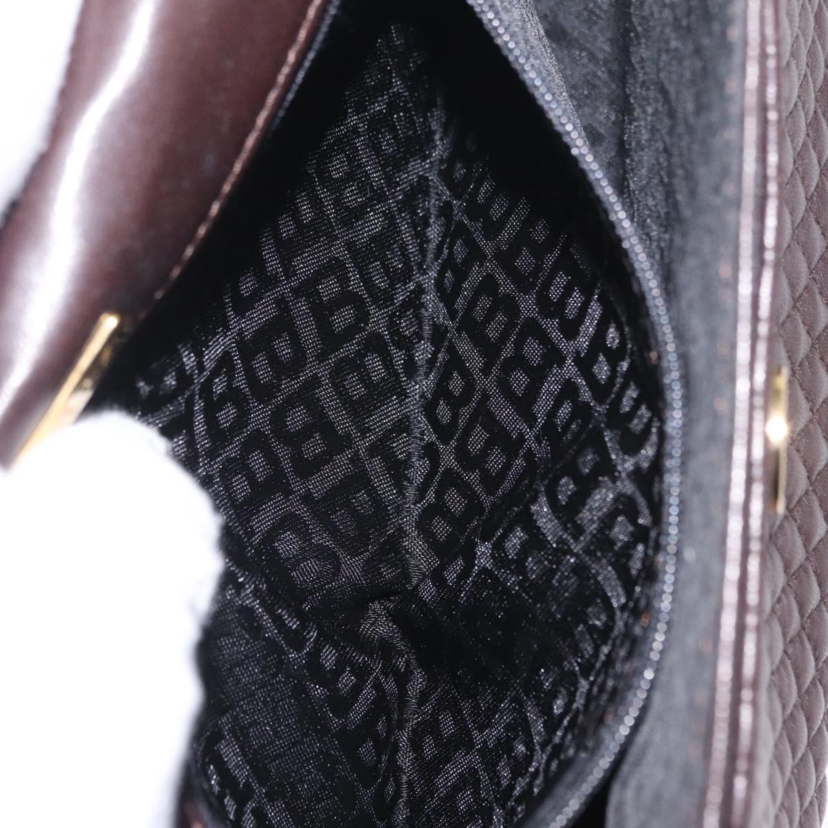 Bally Shoulder Bag Leather Brown Gold Auth 210650A