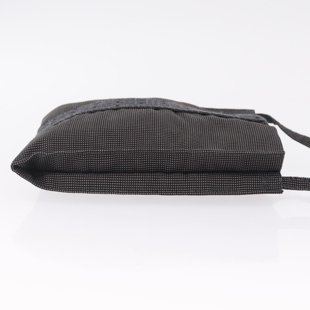 HERMES Her Line Pochette Shoulder Bag Canvas Gray Auth 210653A
