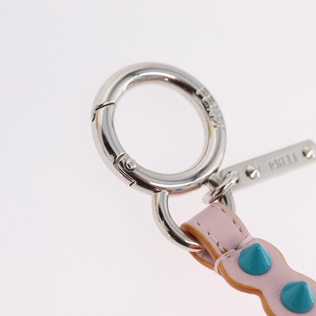 FENDI Ice Cream Bag Charm Leather Purple Silver Auth 210659M