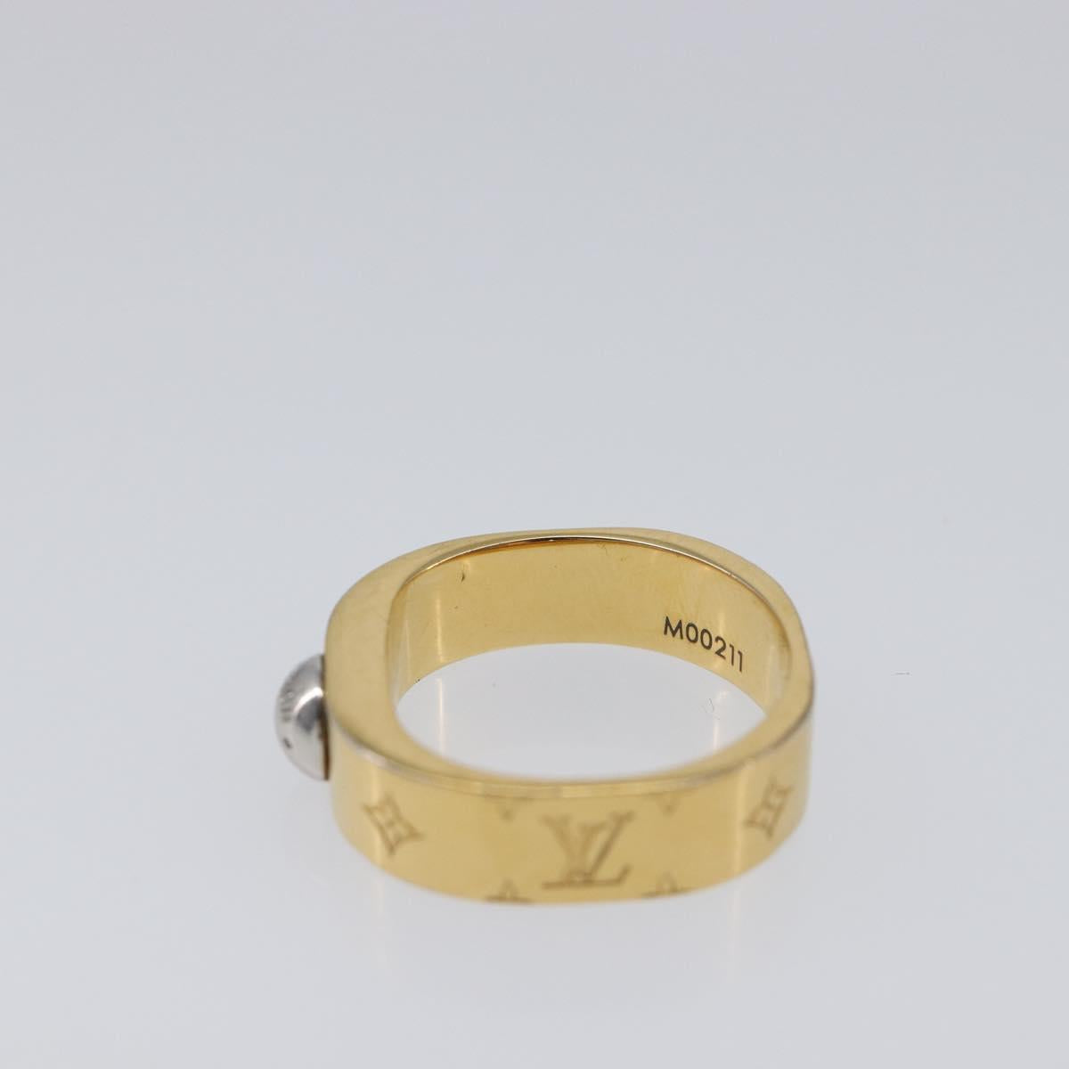 LOUIS VUITTON Nanogram Ring metal Gold LV Auth 210661