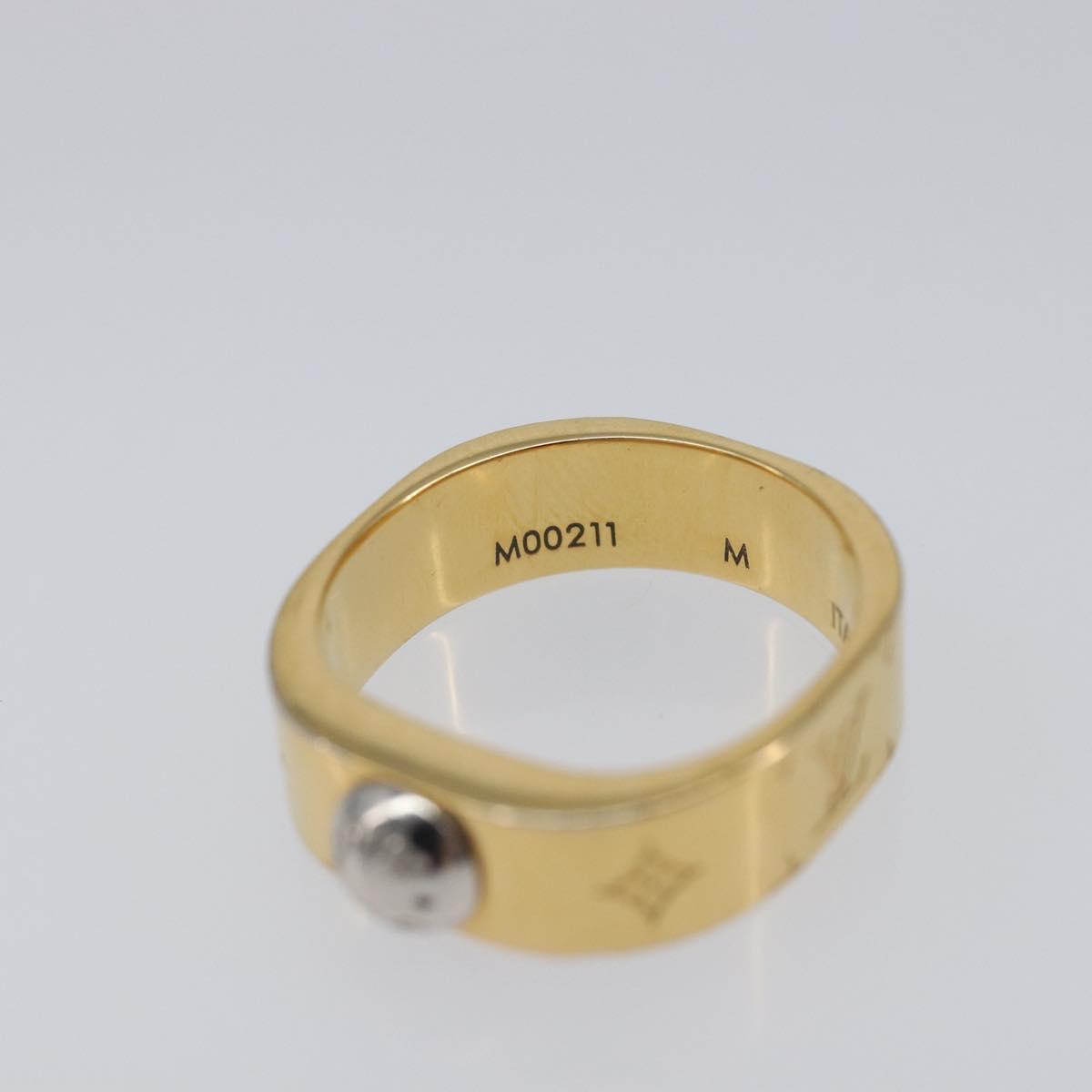 LOUIS VUITTON Nanogram Ring metal Gold LV Auth 210661