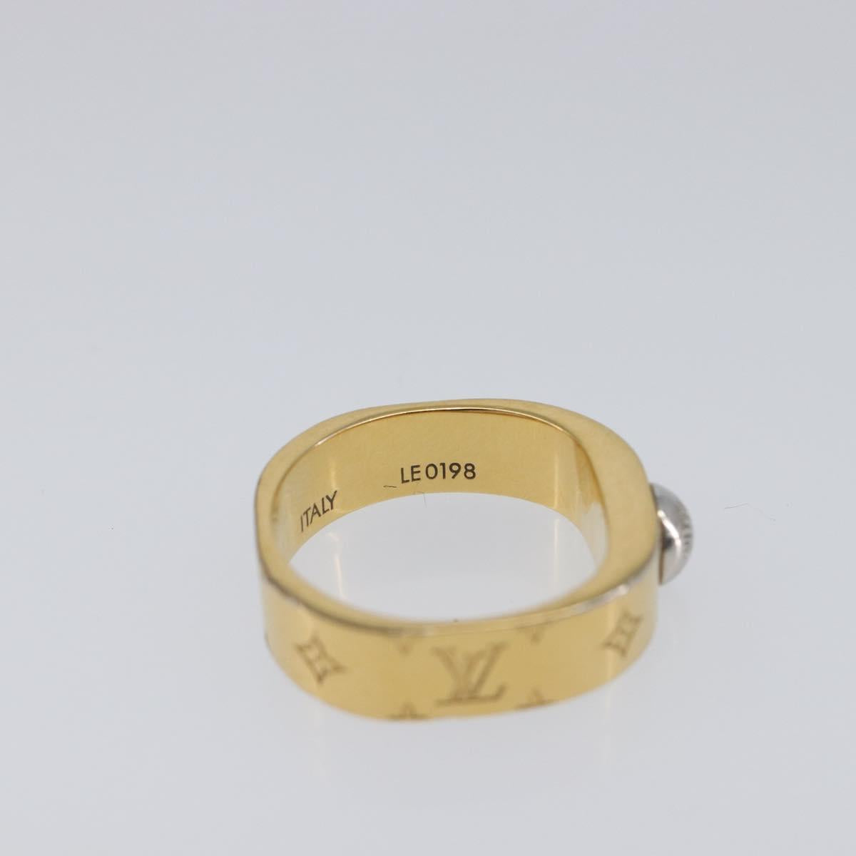 LOUIS VUITTON Nanogram Ring metal Gold LV Auth 210661