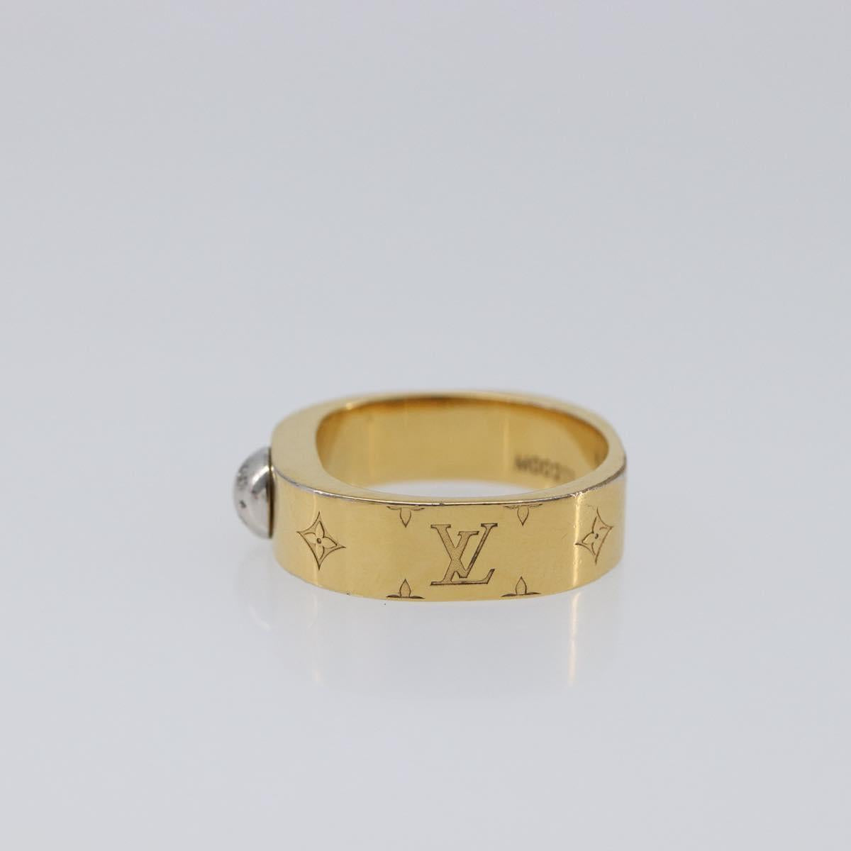 LOUIS VUITTON Nanogram Ring metal Gold LV Auth 210661