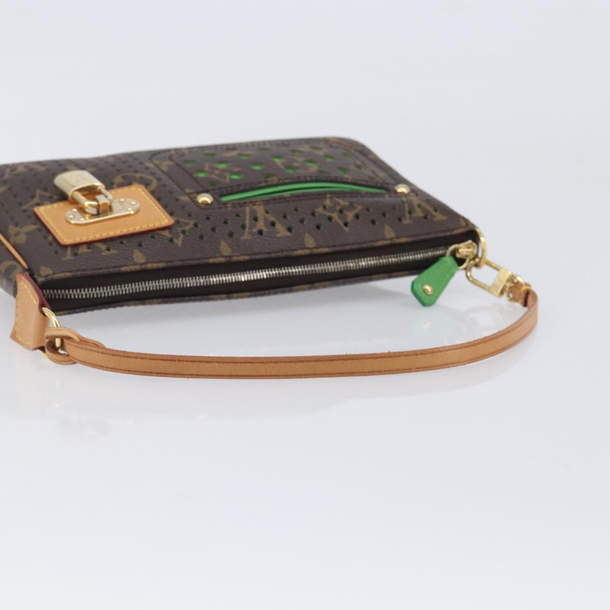 LOUIS VUITTON Monogram Perfo Pochette Accessoires Vert M95184 LV Auth 210664SAV