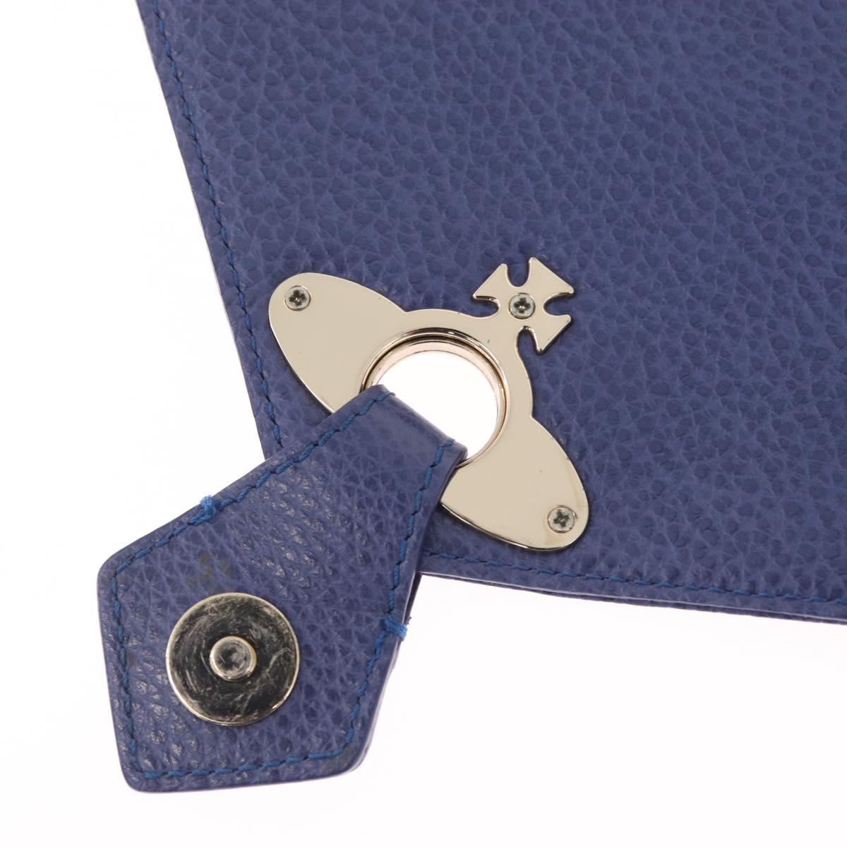 Vivienne Westwood Shoulder Bag Leather Blue Gold Auth 210665A