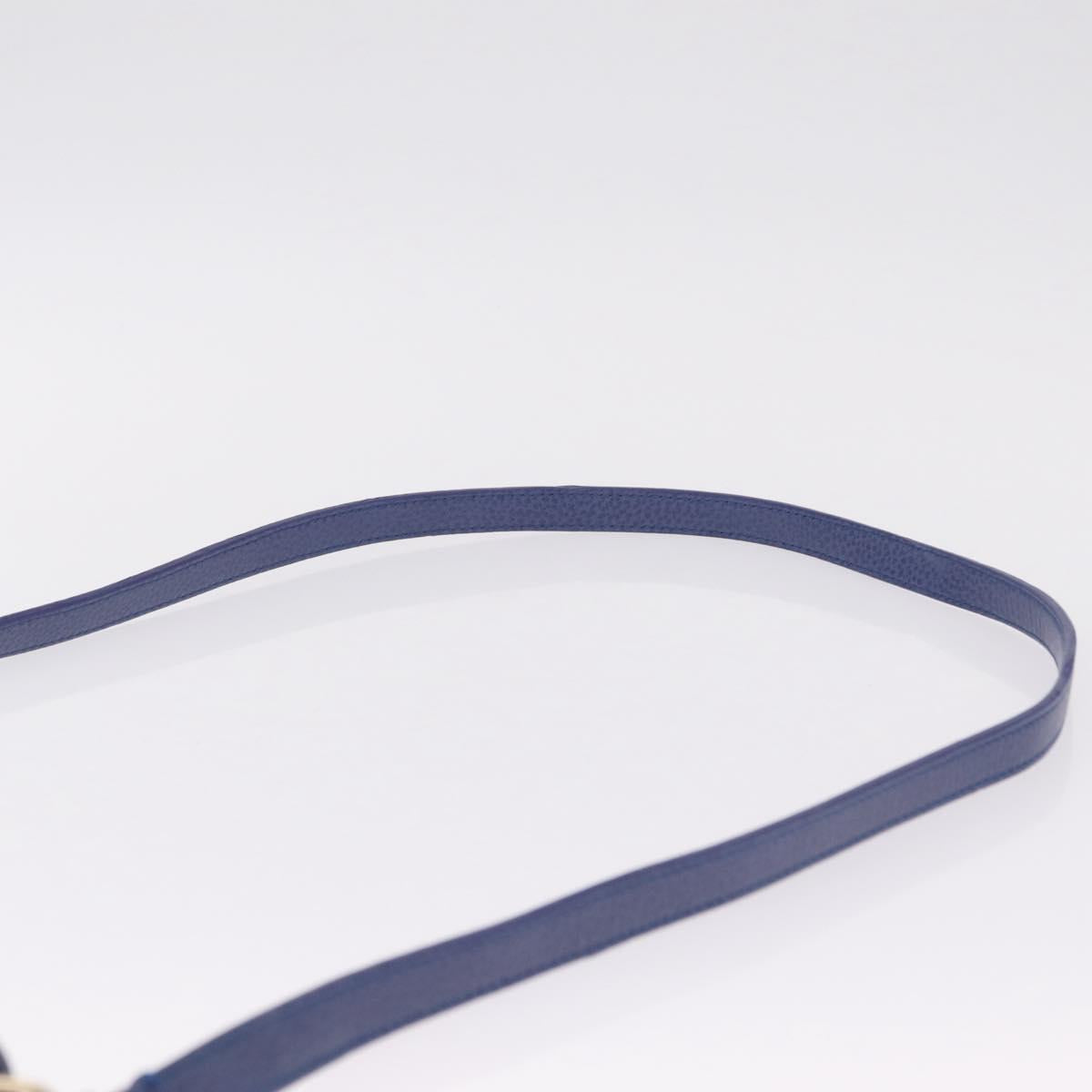 Vivienne Westwood Shoulder Bag Leather Blue Gold Auth 210665A