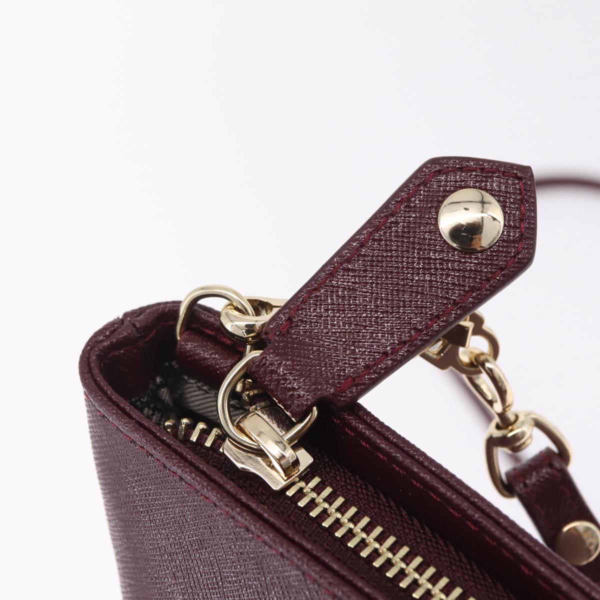 Vivienne Westwood Shoulder Bag Leather Bordeaux Gold Auth 210668A