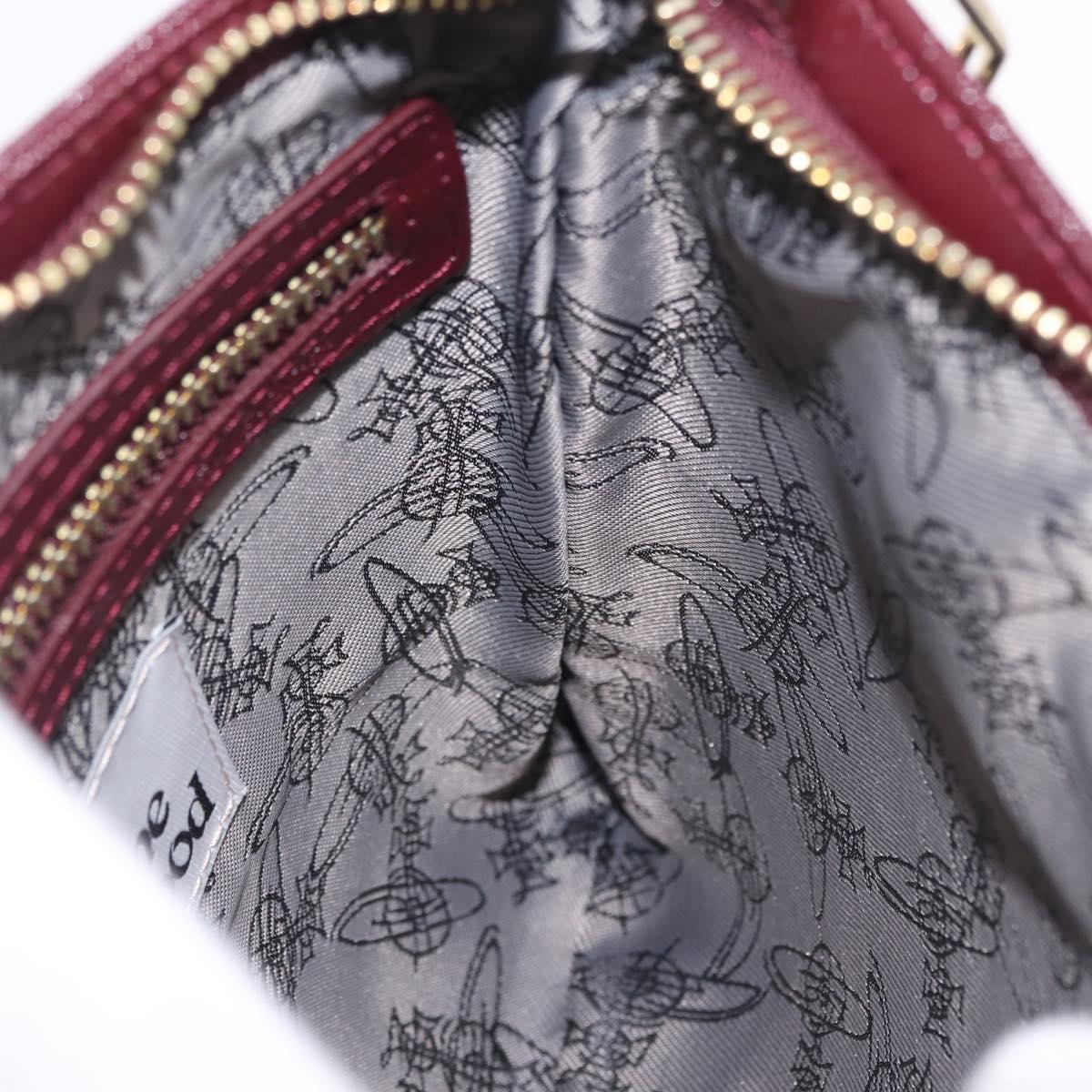 Vivienne Westwood Shoulder Bag Leather Bordeaux Gold Auth 210668A
