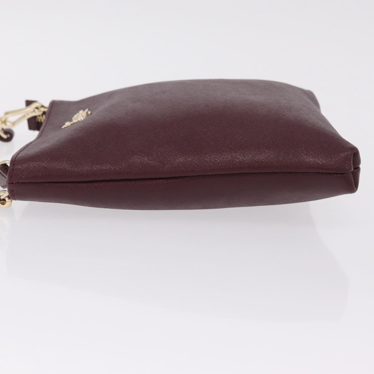 Vivienne Westwood Shoulder Bag Leather Bordeaux Gold Auth 210668A