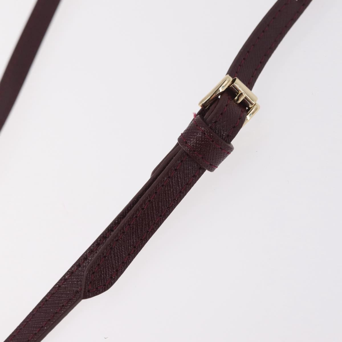 Vivienne Westwood Shoulder Bag Leather Bordeaux Gold Auth 210668A