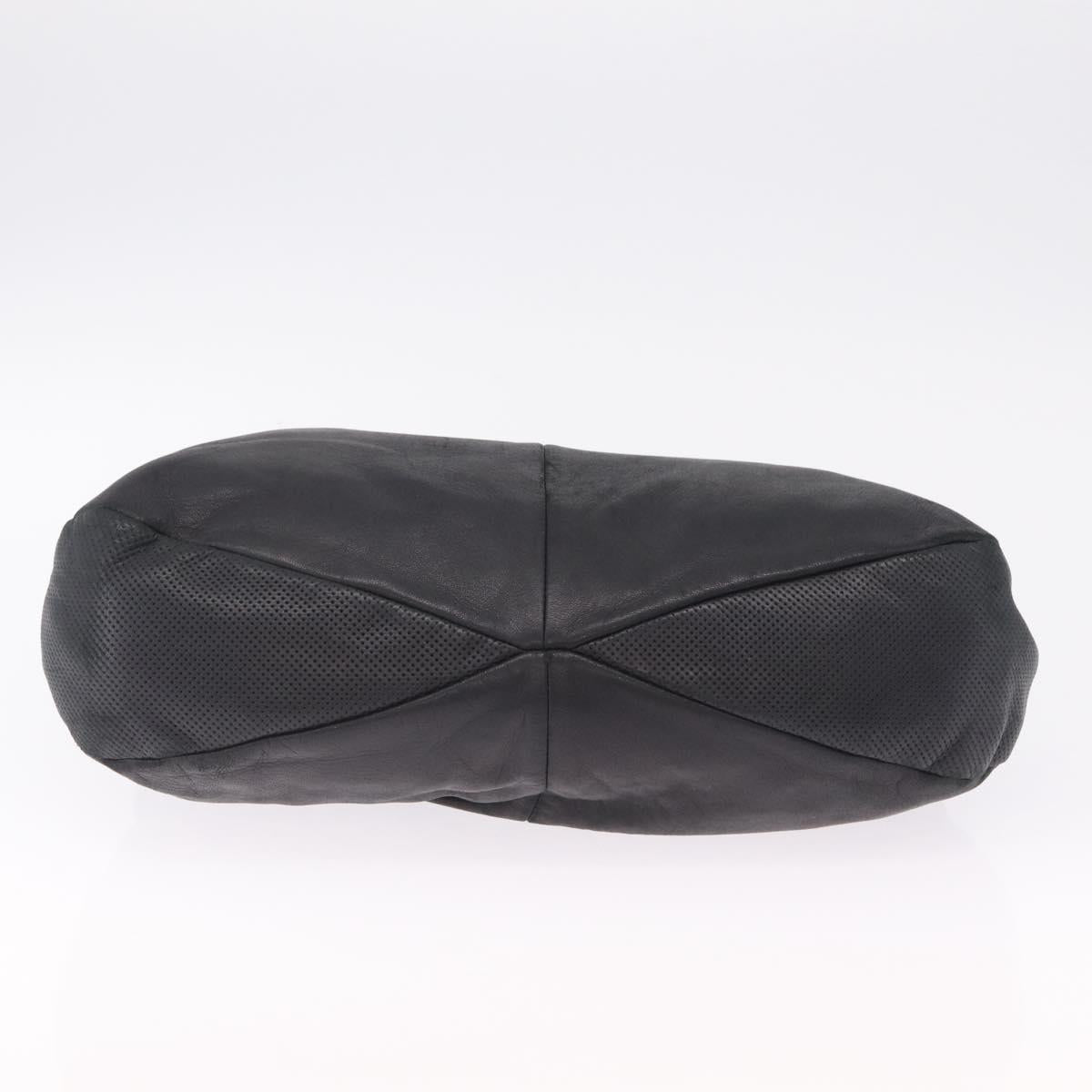 LOEWE Shoulder Bag Leather Black Silver Auth 210669A