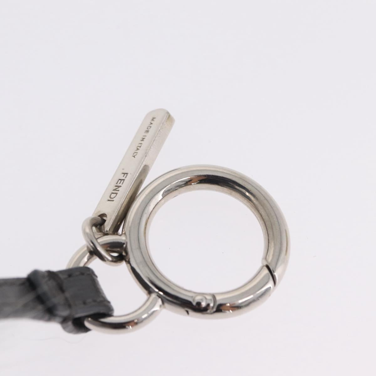 FENDI Bag Charm fur Gray Silver Auth 210671M