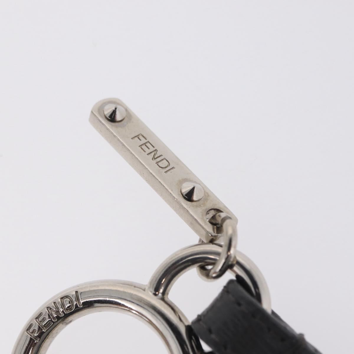 FENDI Bag Charm fur Gray Silver Auth 210671M