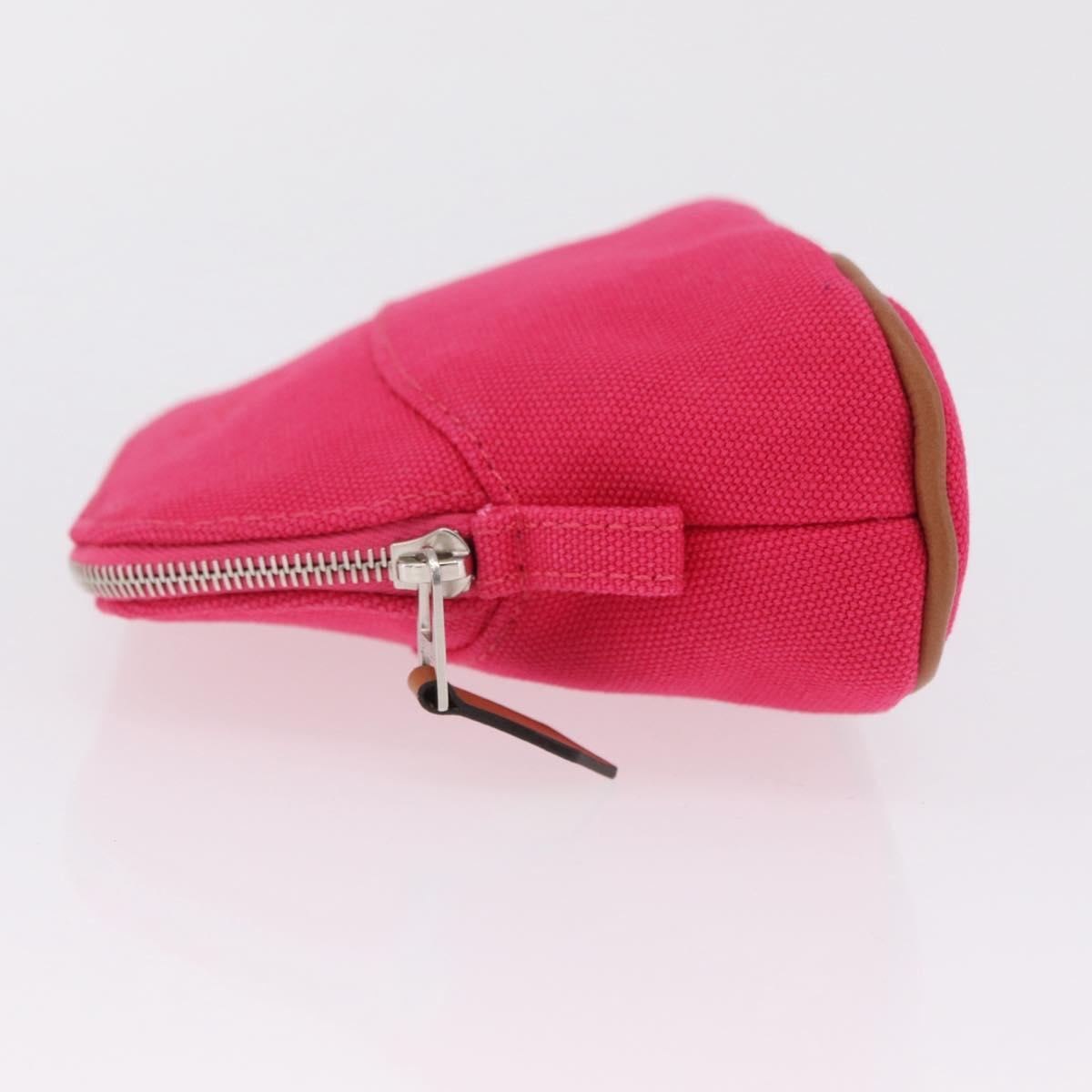 HERMES Bolide 16 Pouch Canvas Pink Silver Auth 210672V