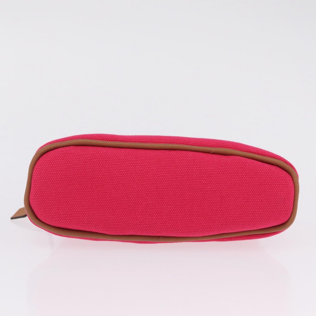 HERMES Bolide 16 Pouch Canvas Pink Silver Auth 210672V