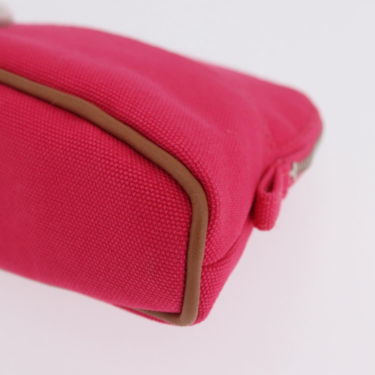 HERMES Bolide 16 Pouch Canvas Pink Silver Auth 210672V