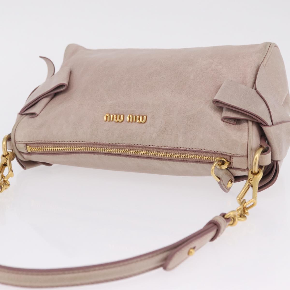 Miu Miu Shoulder Bag Vitellolux Pink Gold Auth 210676A