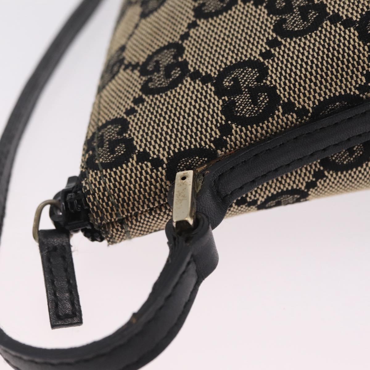GUCCI GG Canvas Accessory Pouch Navy Gold 039 1103 2123 Auth 210677A