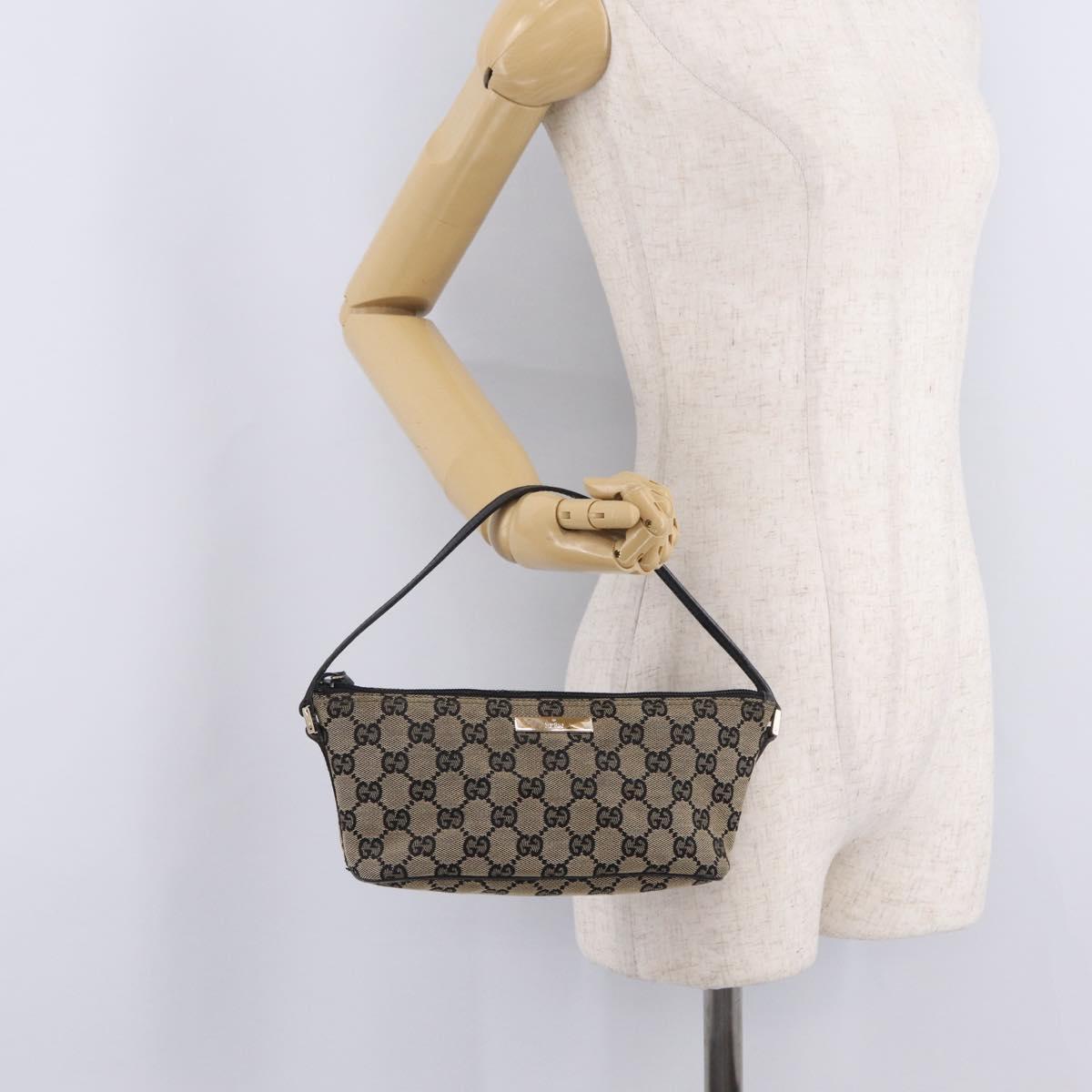 GUCCI GG Canvas Accessory Pouch Navy Gold 039 1103 2123 Auth 210677A