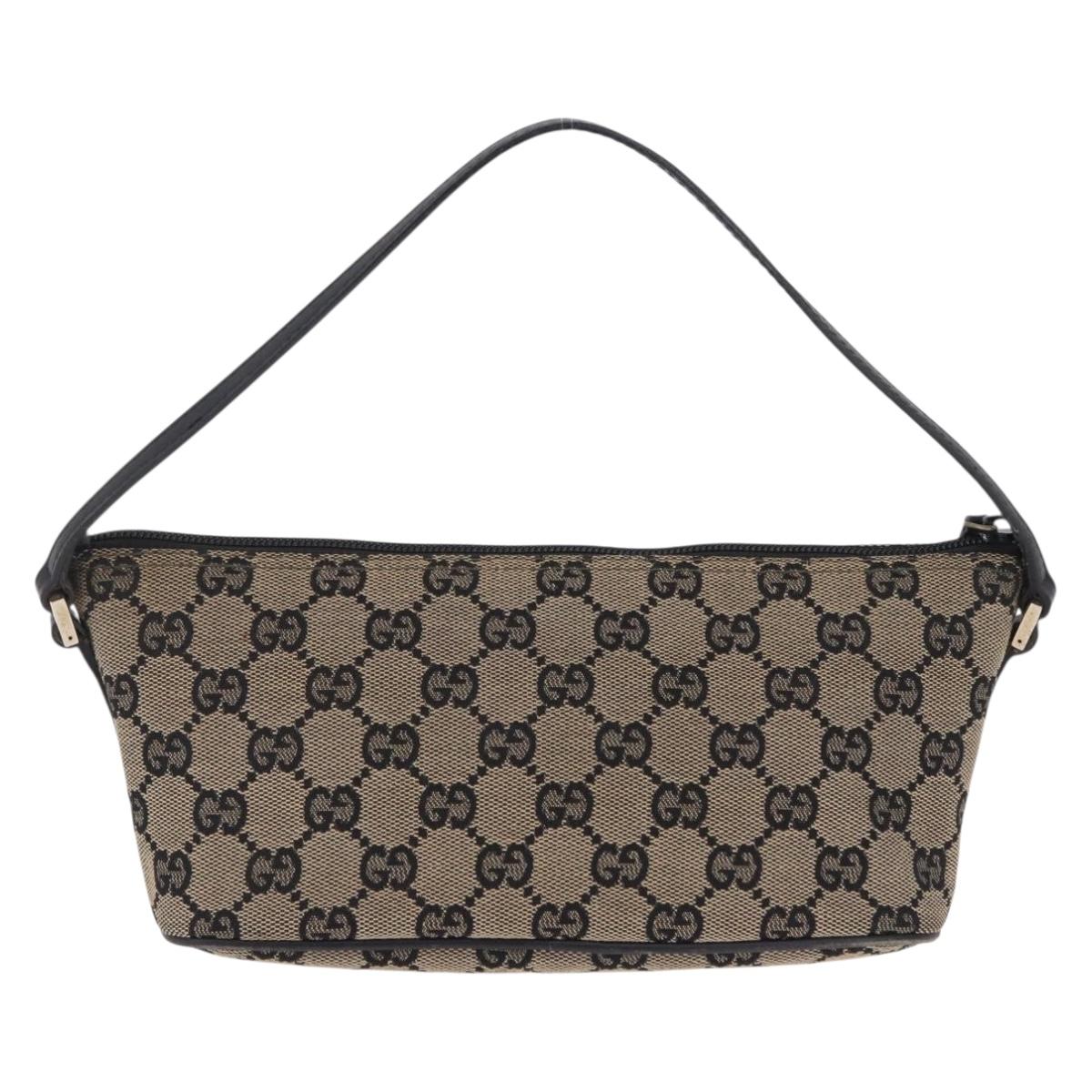 GUCCI GG Canvas Accessory Pouch Navy Gold 039 1103 2123 Auth 210677A