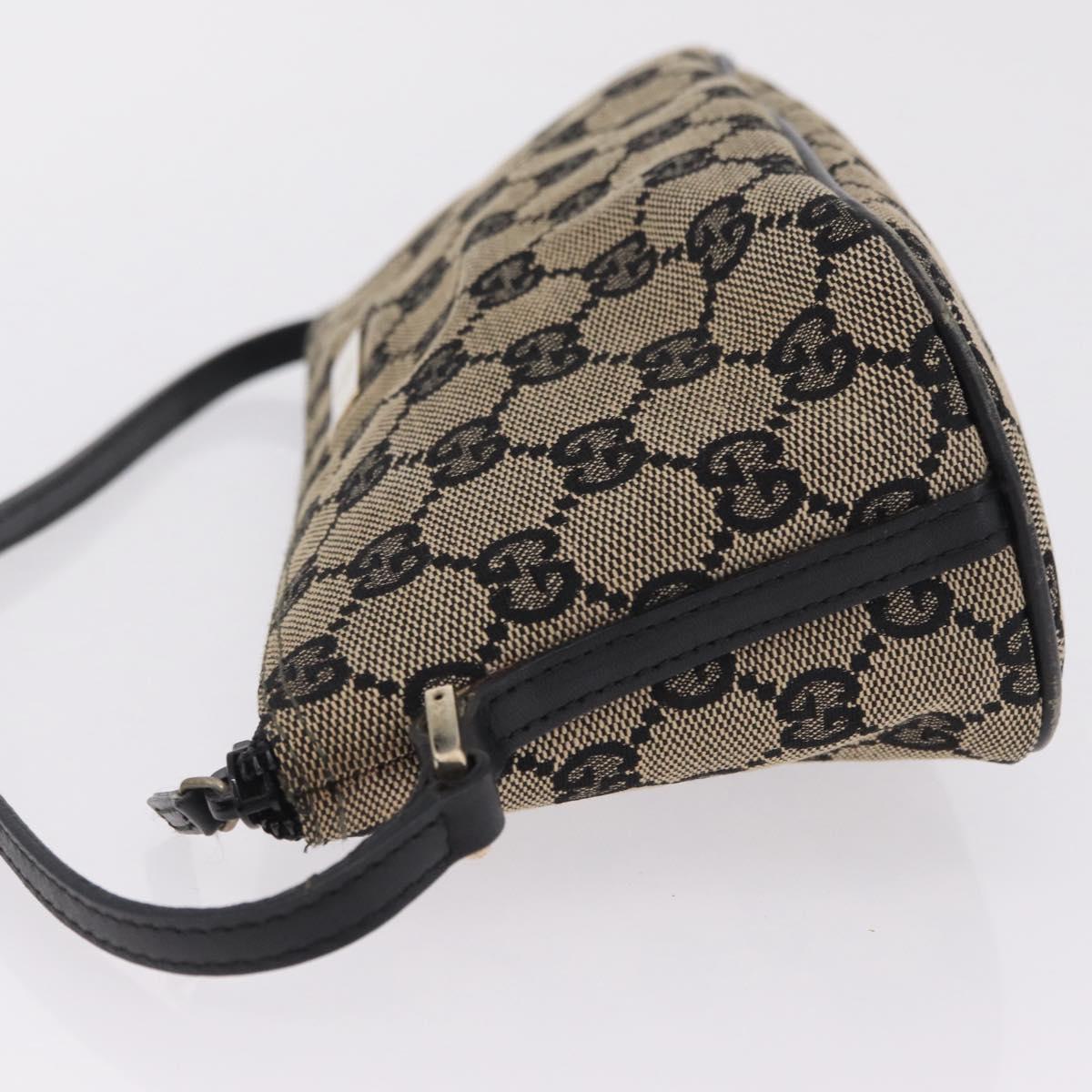 GUCCI GG Canvas Accessory Pouch Navy Gold 039 1103 2123 Auth 210677A