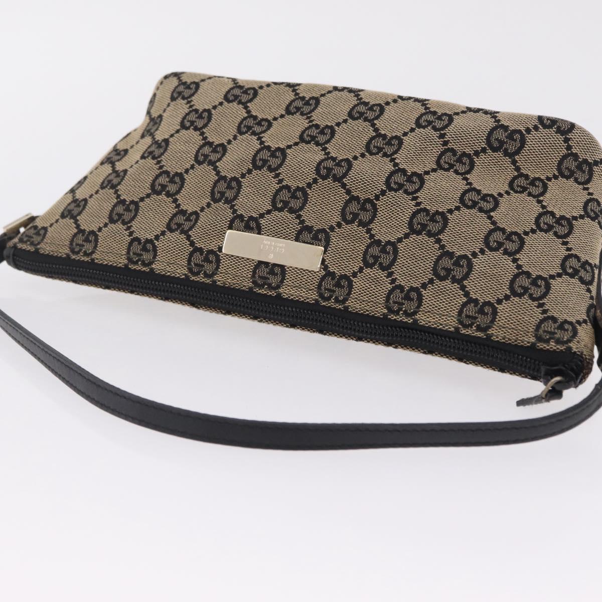 GUCCI GG Canvas Accessory Pouch Navy Gold 039 1103 2123 Auth 210677A