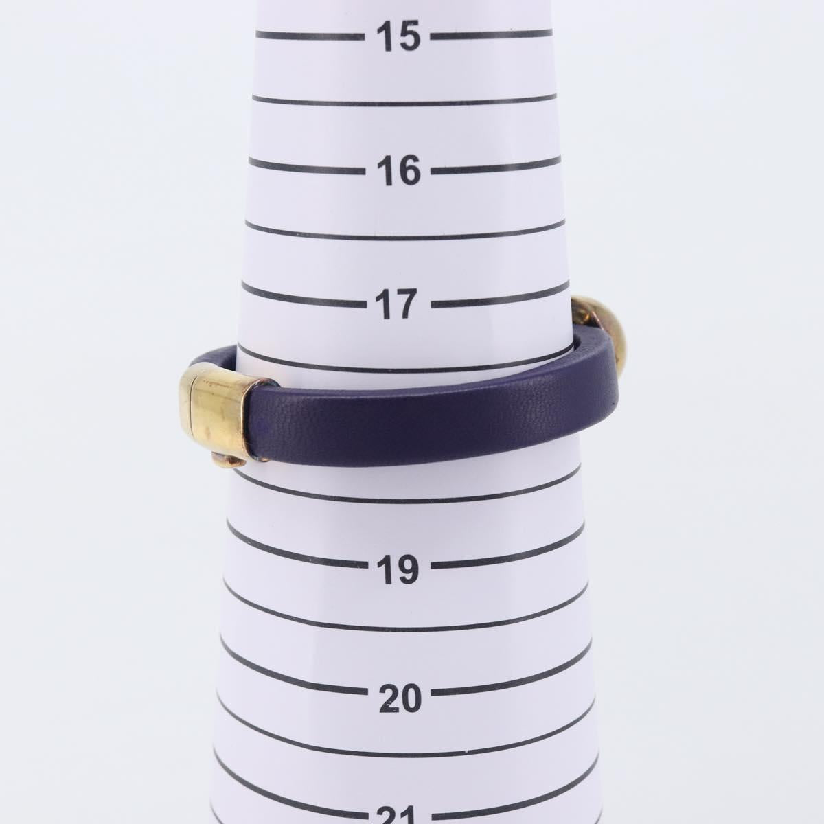 Bottega Veneta Bracelet Leather Purple Gold Auth 210678M