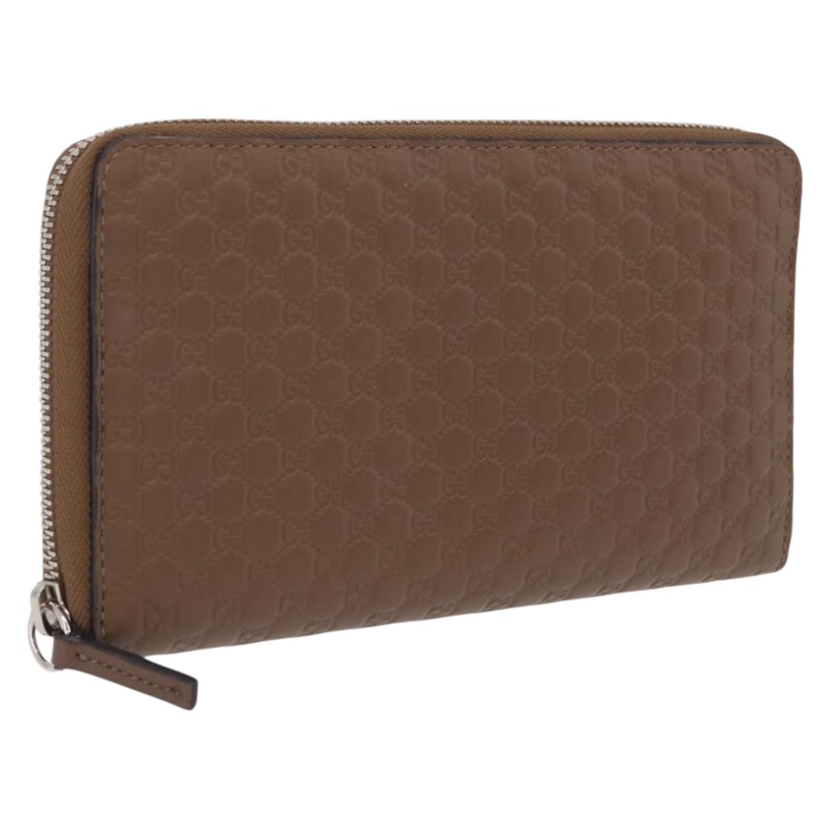 GUCCI Micro Guccissima Long Wallet Leather Outlet Beige 391465 Auth 210681A