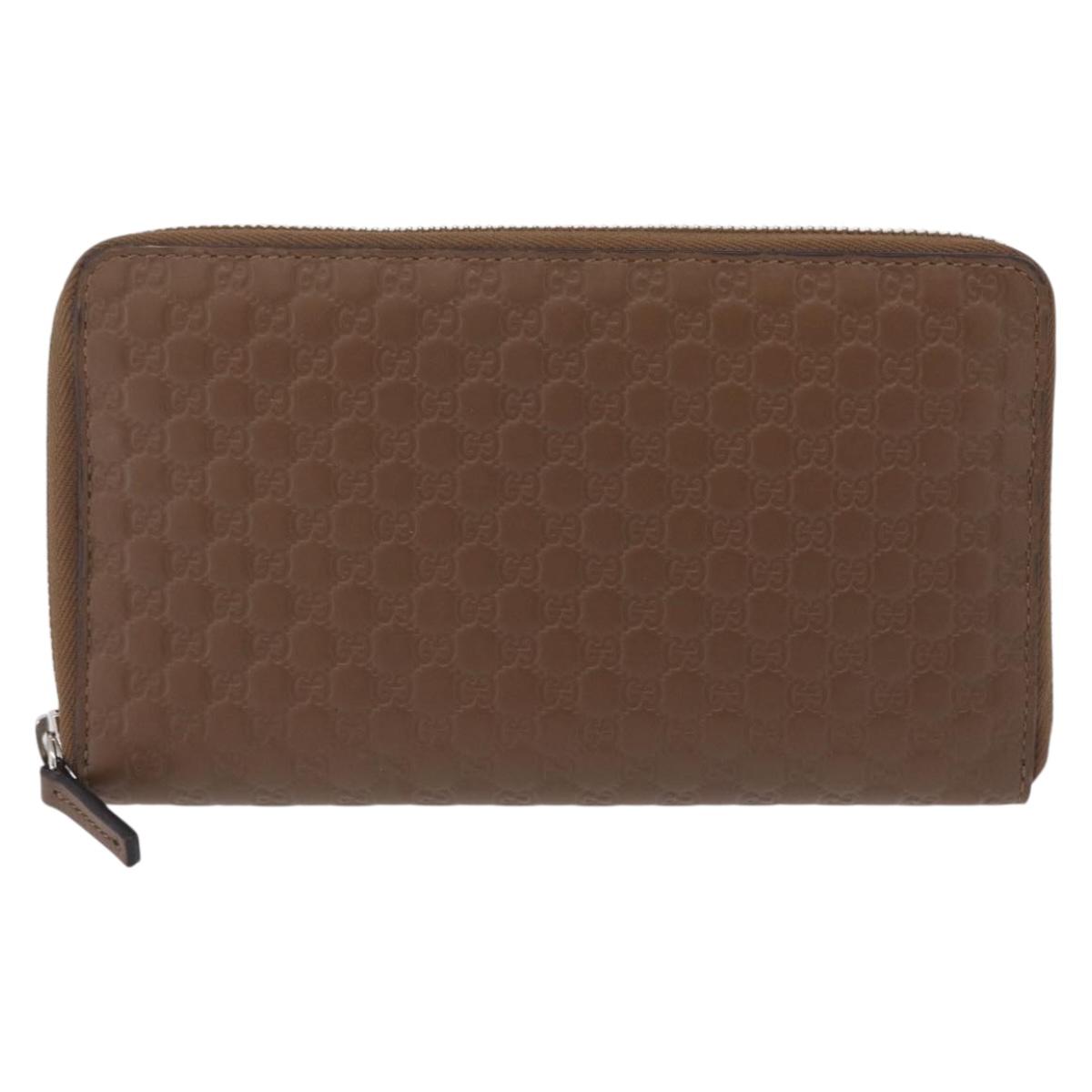 GUCCI Micro Guccissima Long Wallet Leather Outlet Beige 391465 Auth 210681A