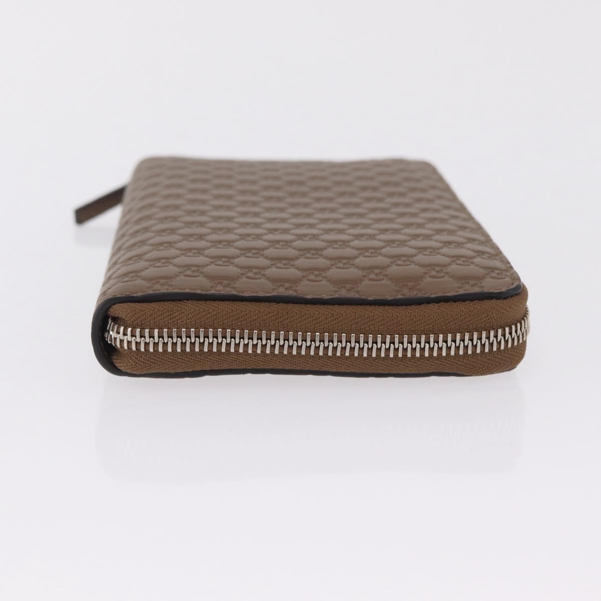 GUCCI Micro Guccissima Long Wallet Leather Outlet Beige 391465 Auth 210681A