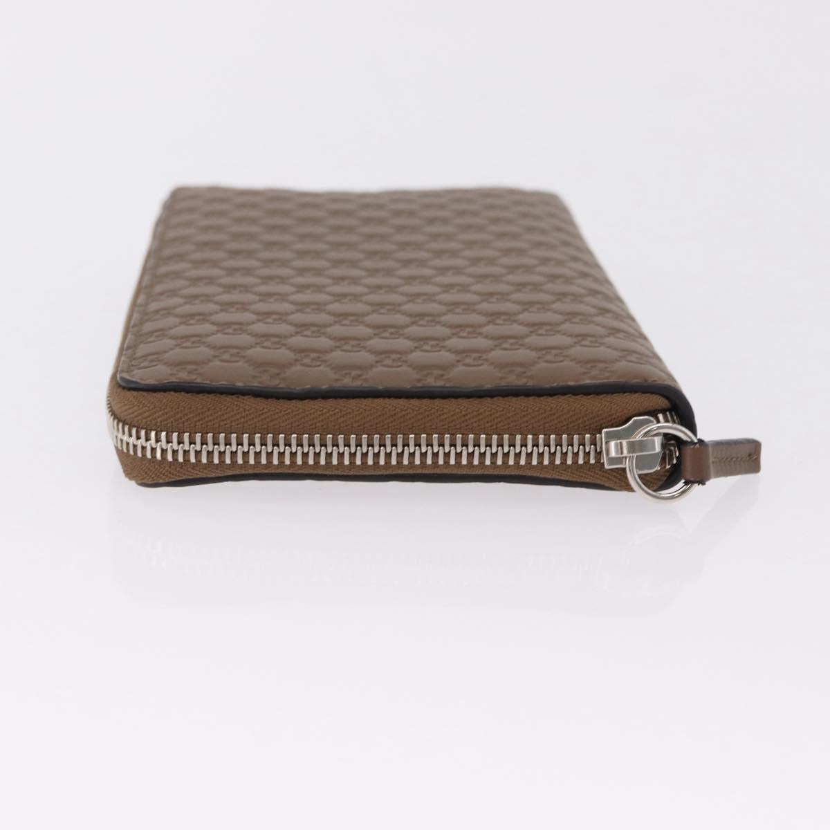 GUCCI Micro Guccissima Long Wallet Leather Outlet Beige 391465 Auth 210681A