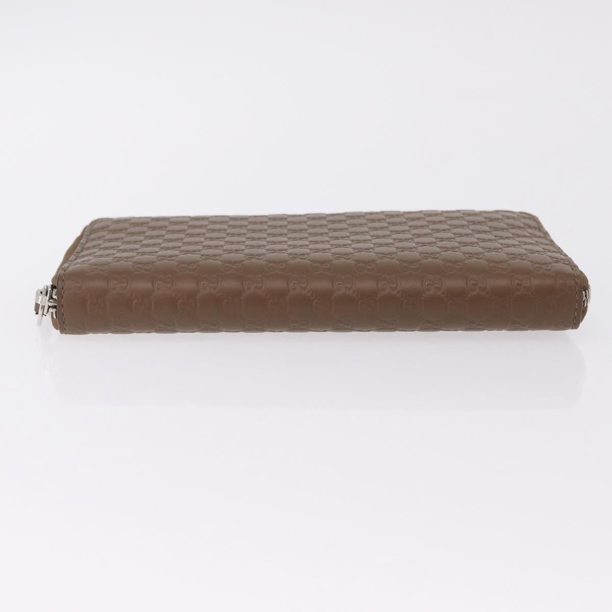GUCCI Micro Guccissima Long Wallet Leather Outlet Beige 391465 Auth 210681A