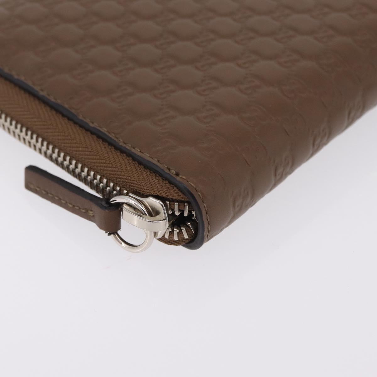 GUCCI Micro Guccissima Long Wallet Leather Outlet Beige 391465 Auth 210681A