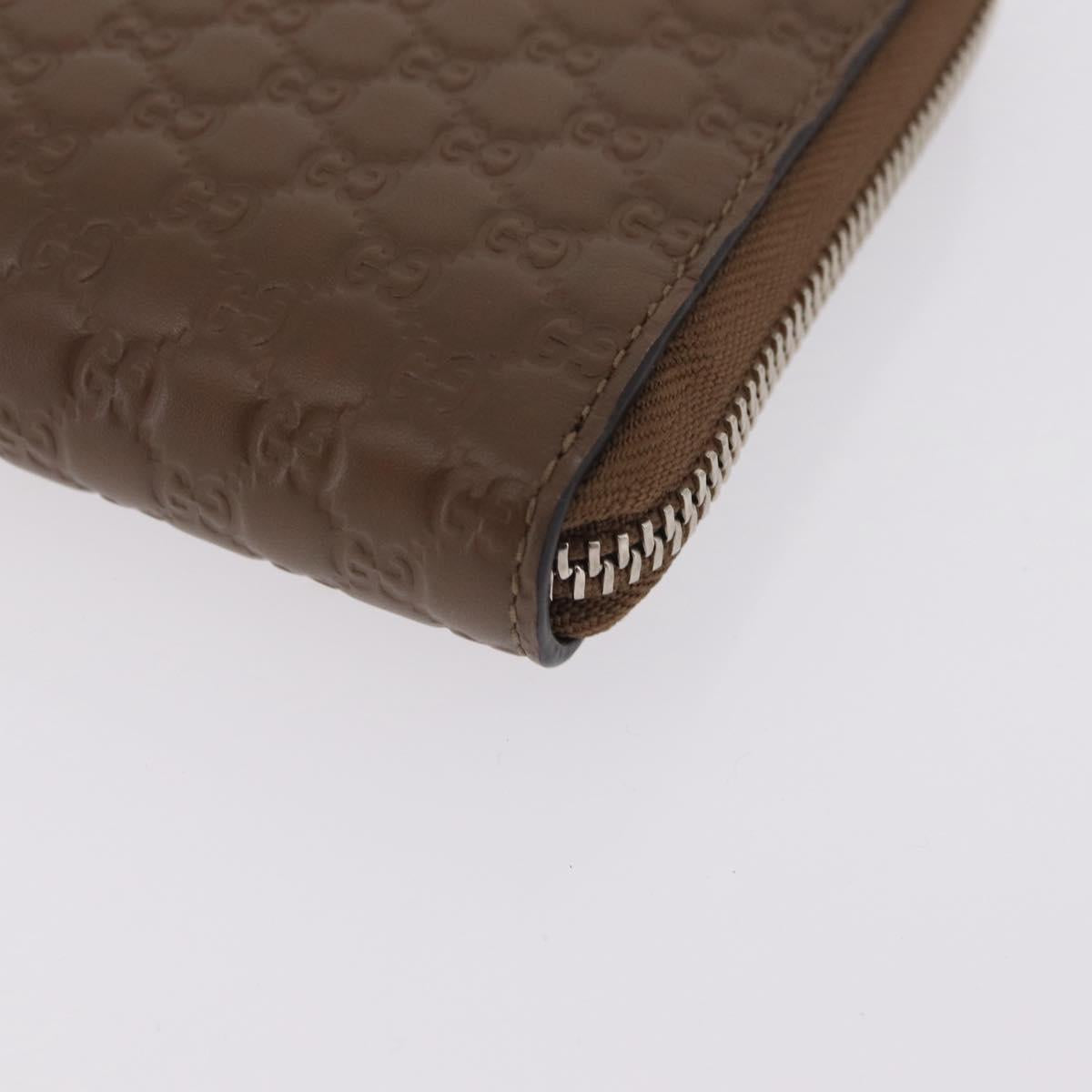 GUCCI Micro Guccissima Long Wallet Leather Outlet Beige 391465 Auth 210681A