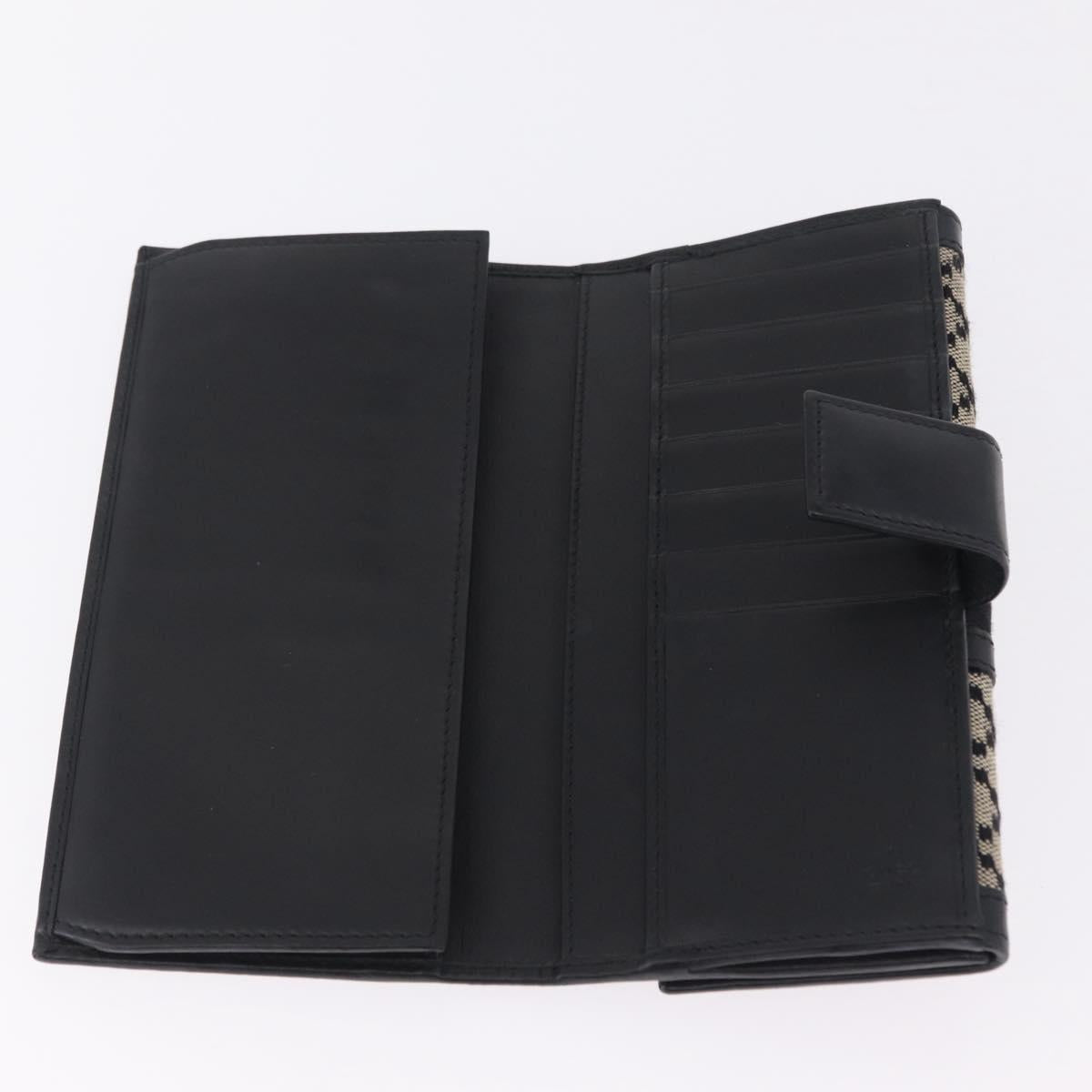 GUCCI Diamante Sherry Line Long Wallet Canvas Beige Gold Auth 210684A